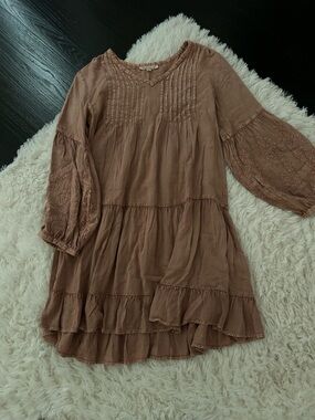 Solitaire Mauve Tiered Boho Dress for Women